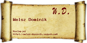 Welsz Dominik névjegykártya